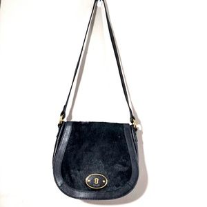 Fossil Reissue Black Crossbody Pony Hair Purse Bag